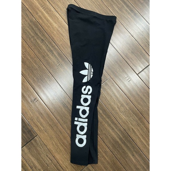 Adidas Trefoil Linear Logo Black Leggings - Picture 5 of 7